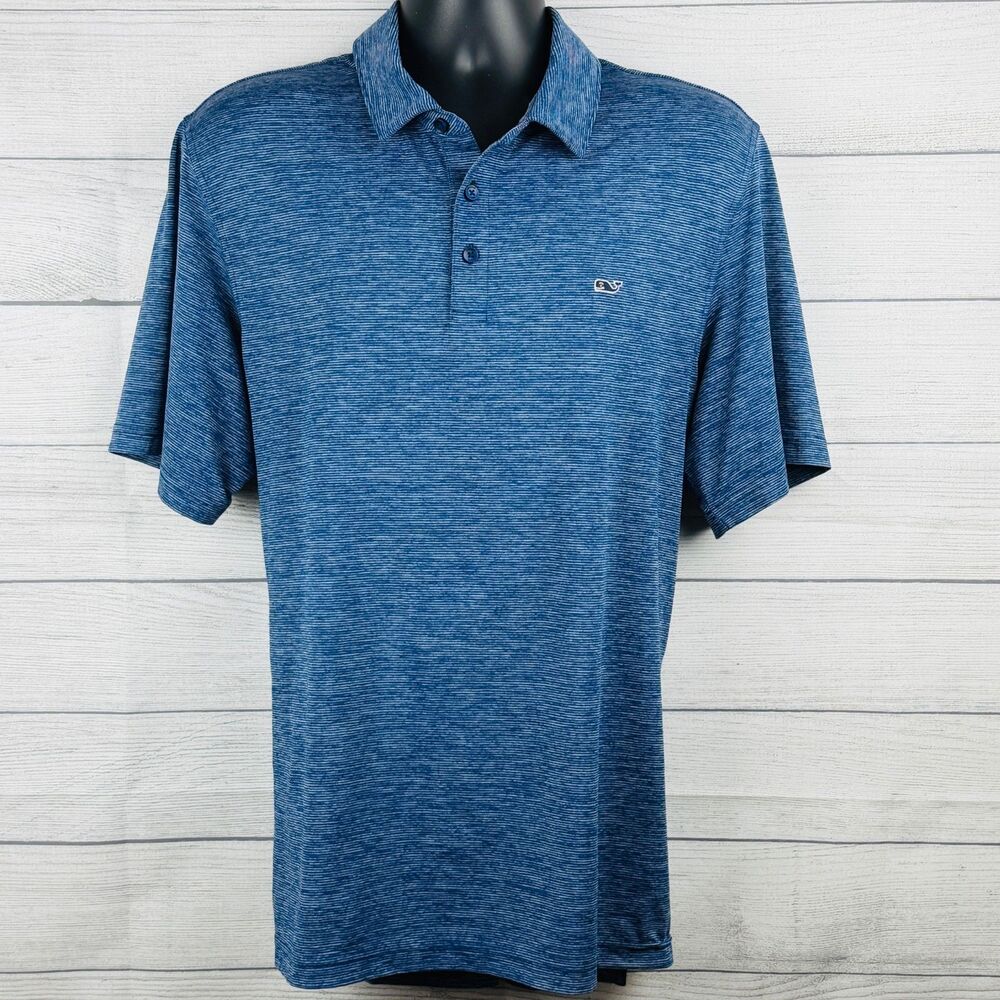 Vineyard Vines Blue Stripe Polo Shirt Mens Large - Picture 5 of 11